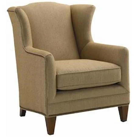 Wing Chair with Nail Head Trim